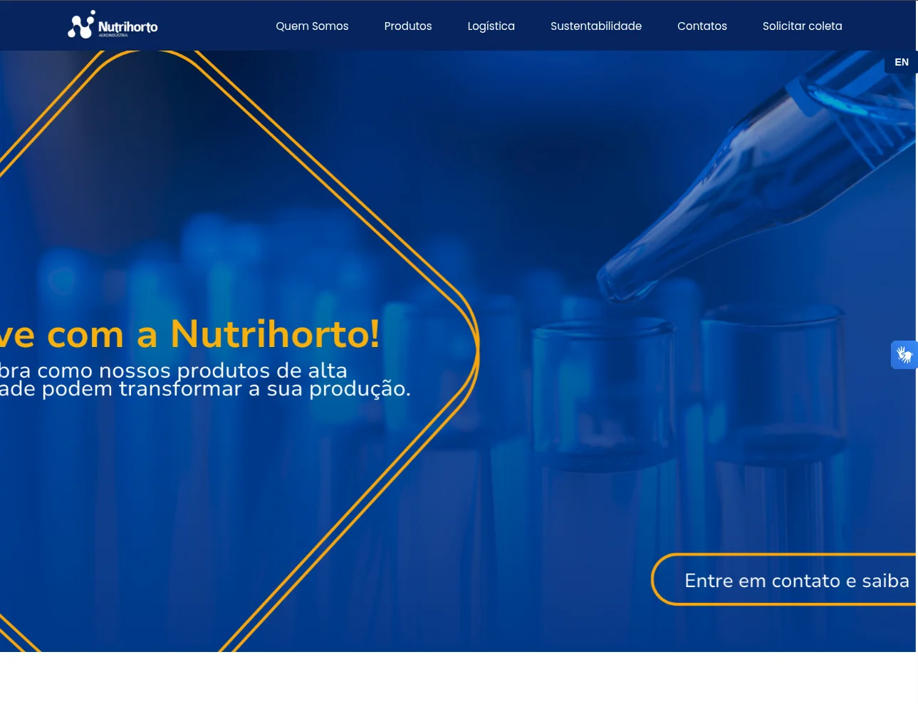 Pantalla del sistema logístico Nutrihorto
